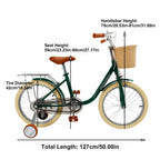 18" Child's Bicycle for 7-9 Year Old Kids Boys Girls Featuring Basket