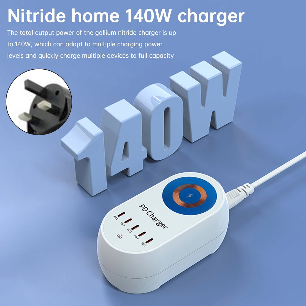 140W Magnetic Wireless Fast Charging Station PD100W for Laptops and Smartphones