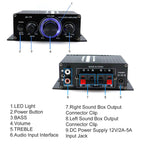 2x200W 12V Automotive Stereo Amplifier with MP3 Radio Function and LED Design for Cars