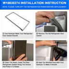 Maytag Refrigerator Freezer Door Gasket W10830274 2 Pack W10443273 W10294127 Compatible