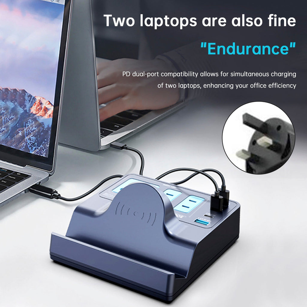 140W PD100W Fast Wireless Smart Charging Station Socket for Notebooks and Quick Charge Enabled Vehicles