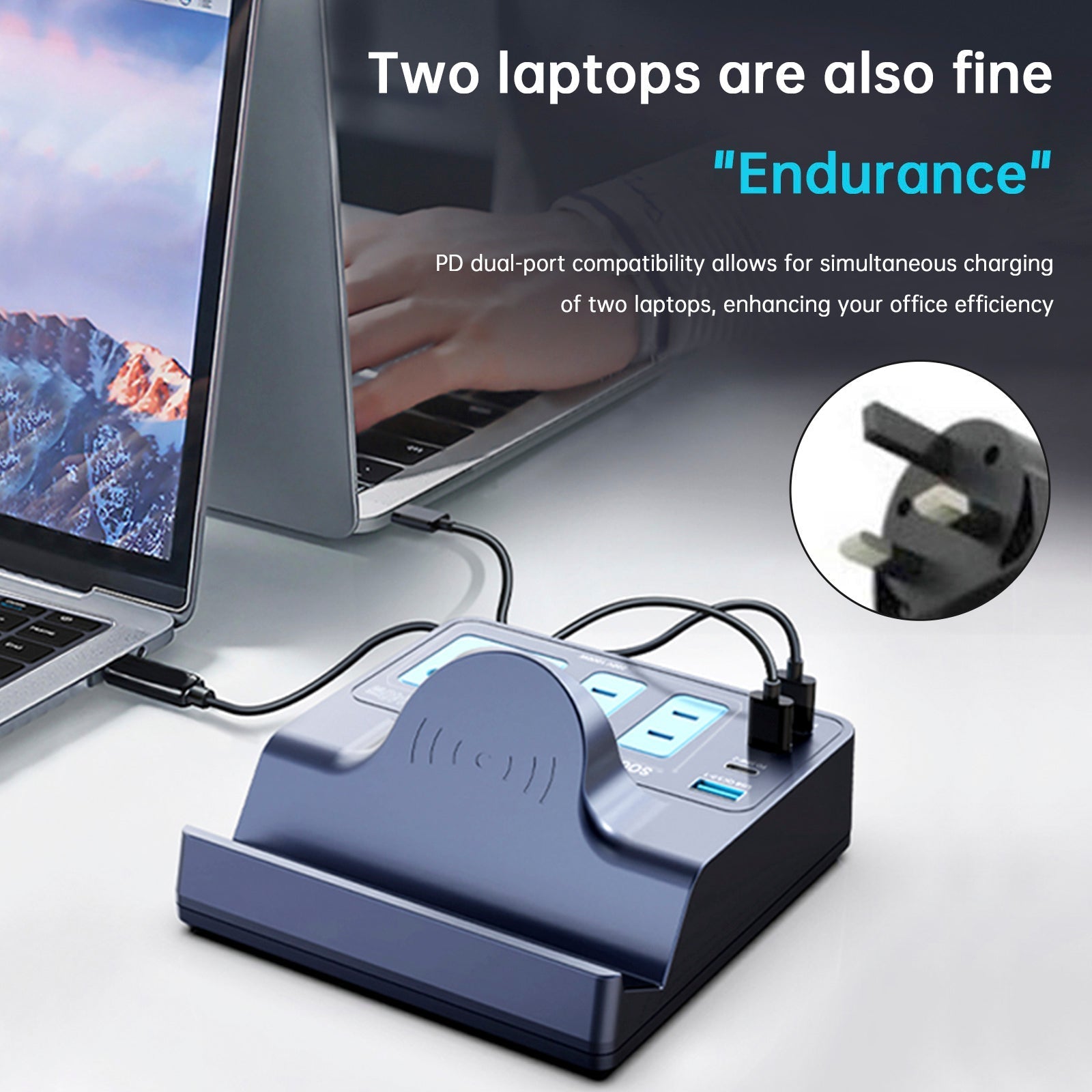 140W PD100W Fast Wireless Smart Charging Station Socket for Notebooks and Quick Charge Enabled Vehicles