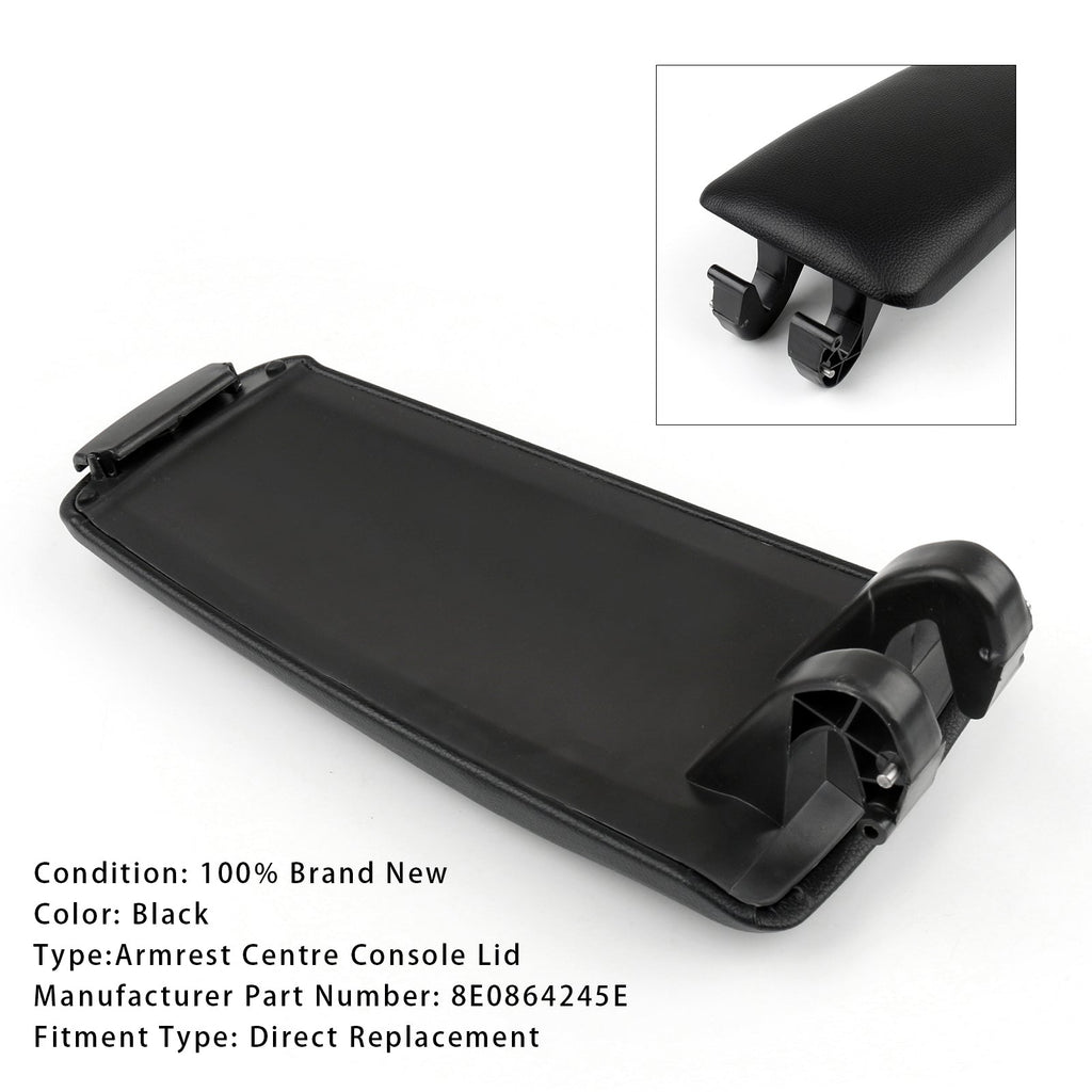 2001-2008 Audi A4 B6 B7 Center Console Black Leather Armrest Cover 8E0864245E