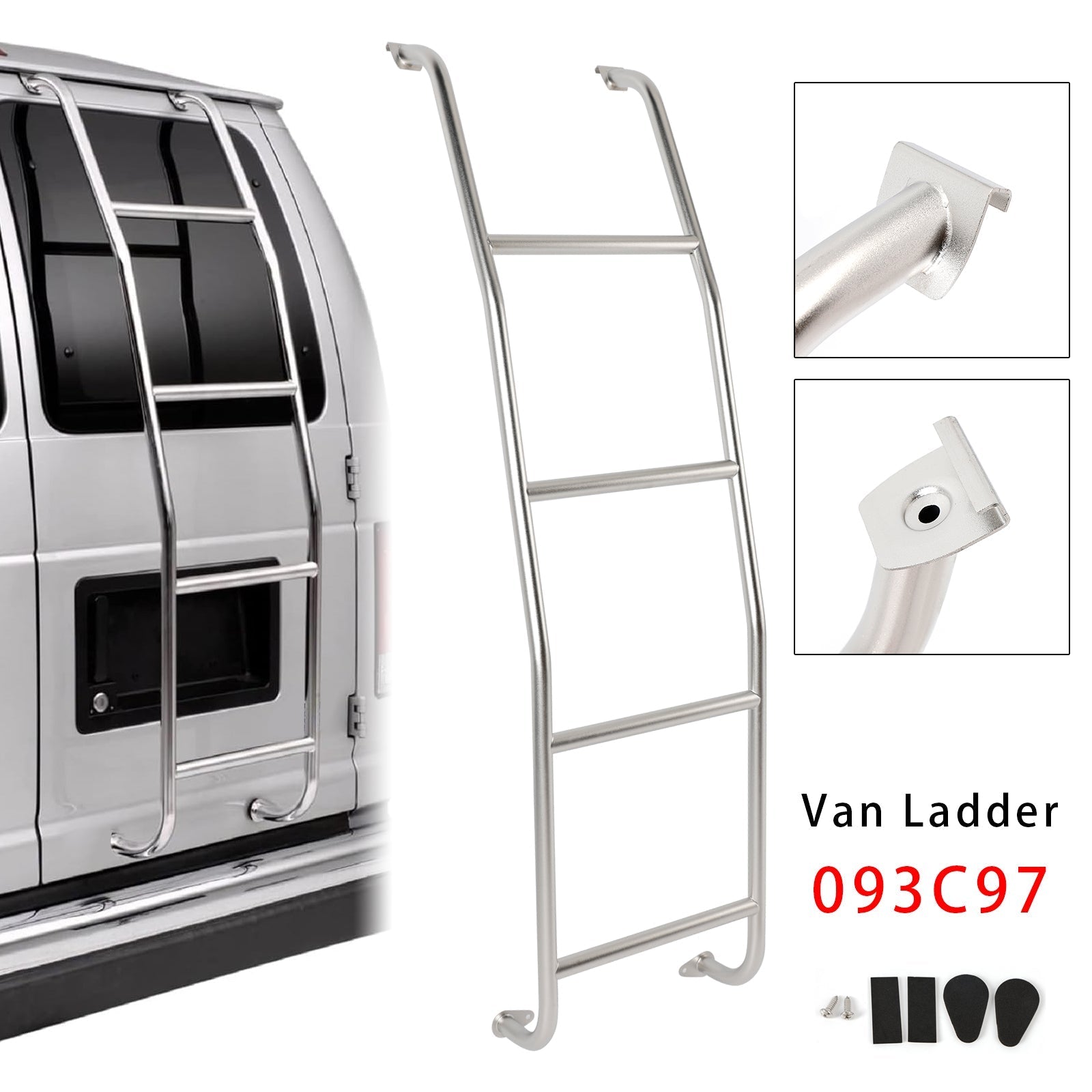 Chevrolet Express Van 4-Step Stainless Steel Side Ladder 1997-2024 Models 1500/2500/3500
