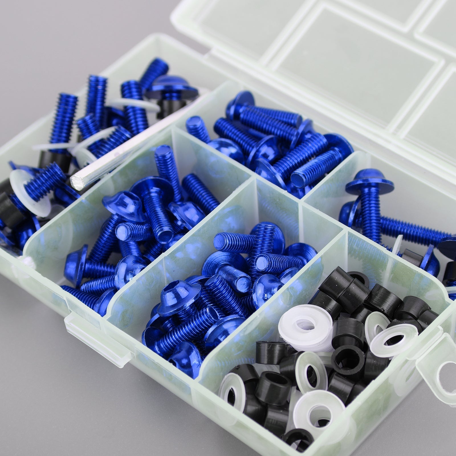 158 Piece Blue Motorcycle Windscreen Fairing Screw Clip Fastener Kit Universal