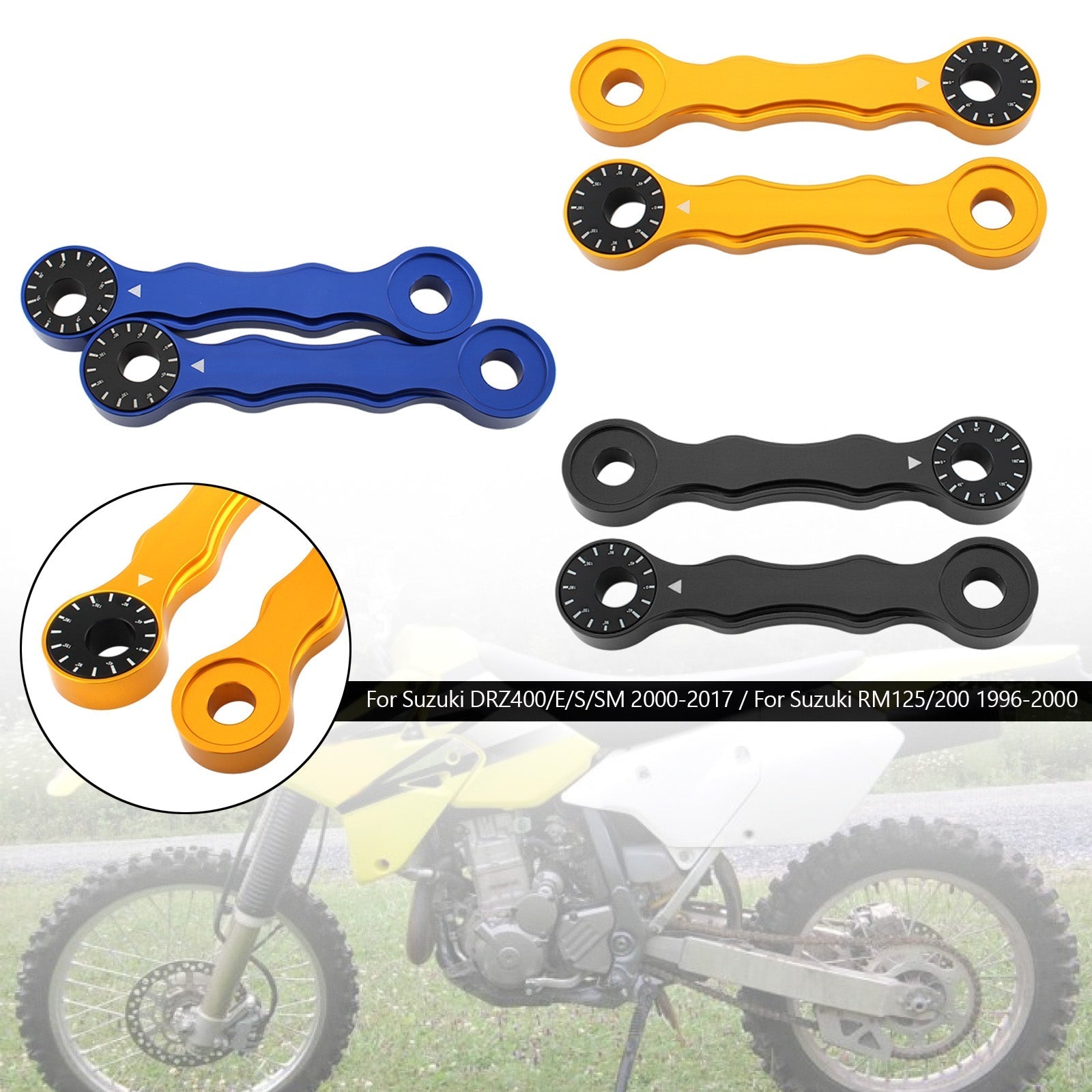 Suzuki DRZ400/E/S/SM Ride Height Adjustment Link Kit 2000-2017