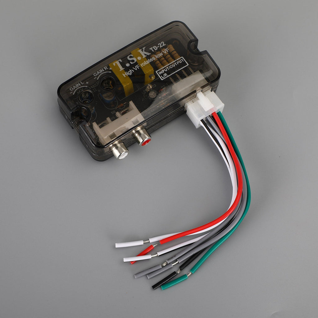 TD-22 12V Stereo Speaker to RCA Low Level Converter Adapter