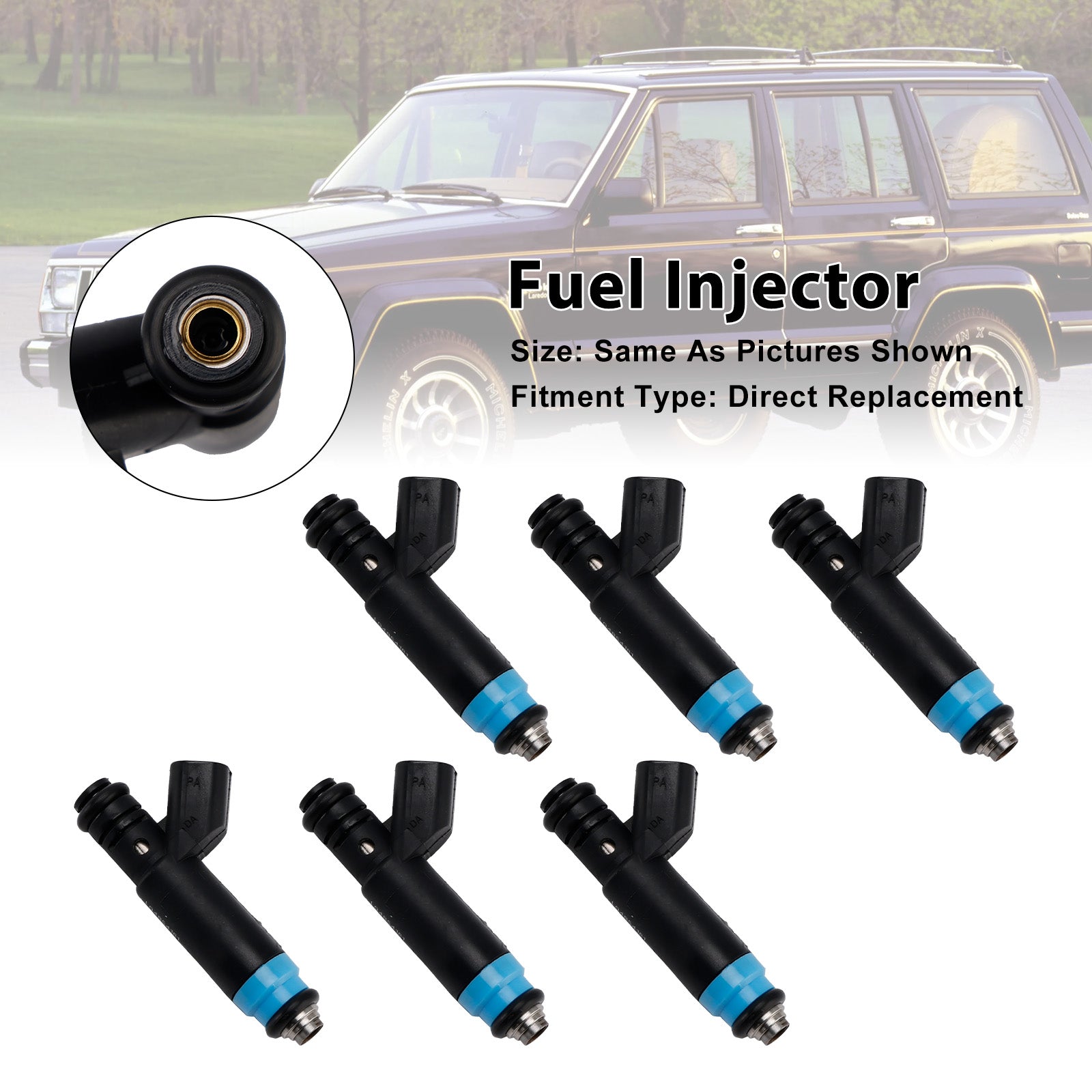 Jeep 4.0L I6 Fuel Injector 6-Pack RL669938AB 04854181 for Cherokee Grand Cherokee TJ Wrangler 1999-2004