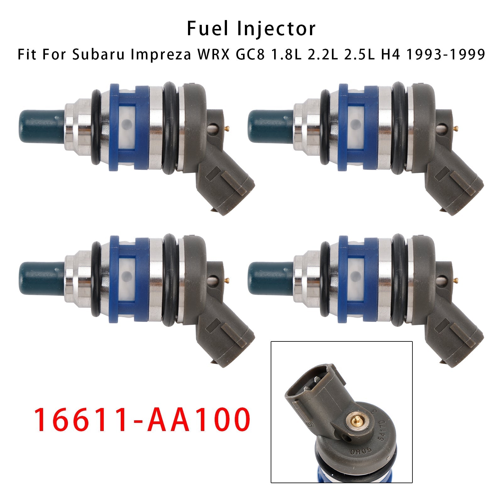4 Fuel Injectors for 1993 1994 1995 1996 1997 1998 1999 Subaru Impreza WRX GC8 16611-AA100