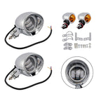 18 LED Chrome Motorcycle Headlight Spotlight with Universal Color-Changing Switch