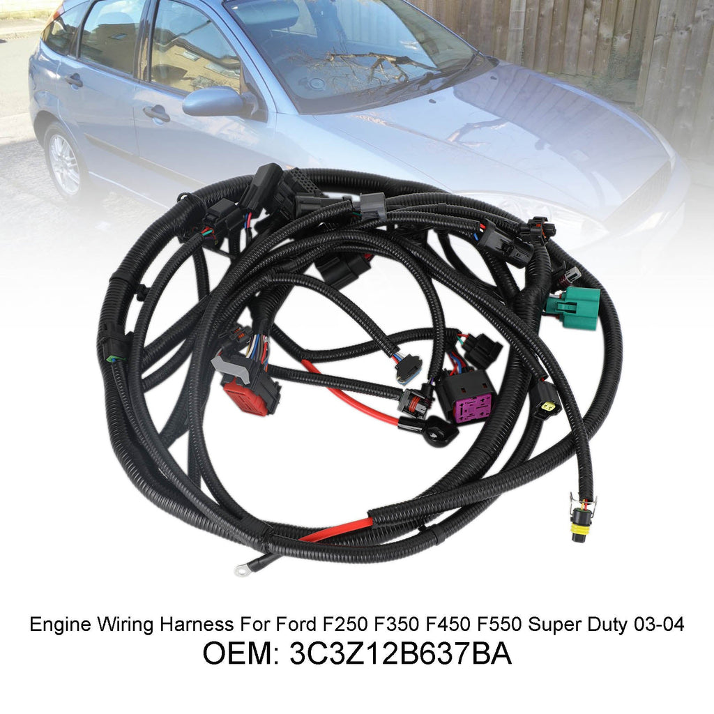 Ford Super Duty F250 F350 F450 F550 2003-2004 Engine Wiring Harness 3C3Z12B637BA