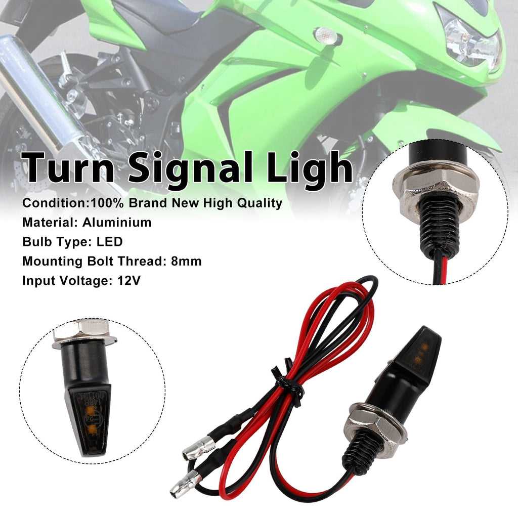 12V Universal LED Indicator Light for Motorcycle Turn Signals 8mm Yamaha