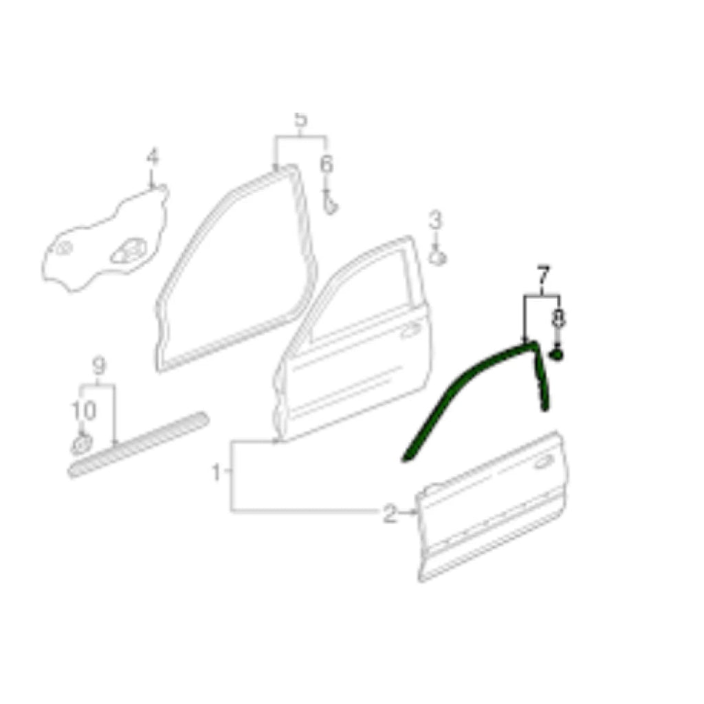 1996 1997 1998 1999 2000 Honda Civic EK Series Door Sub Seal Rubber Pair
