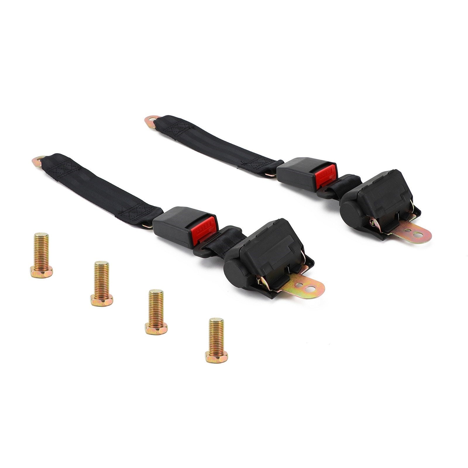 2 Pack Universal Car Safety Seat Belt Buckles 2-Point Retractable Adjustable Generic Fit