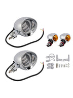 18 Headlight Lamp Spotlight Universal Coler Switch Fits Chrome For Motorcycle