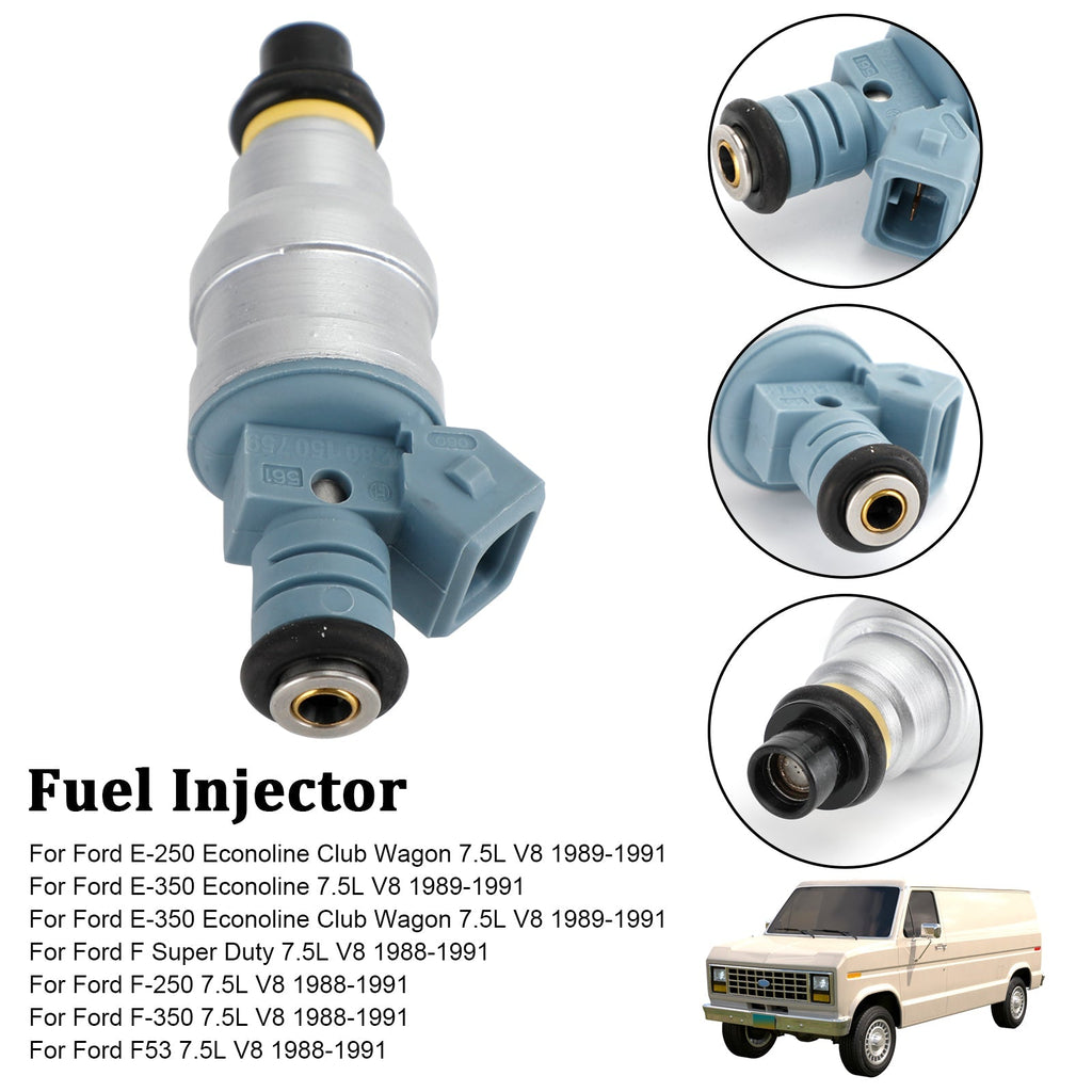 Ford E-250 E-350 7.5L V8 Fuel Injector 0280150759 1988 1989 1990 1991 OEM Replacement