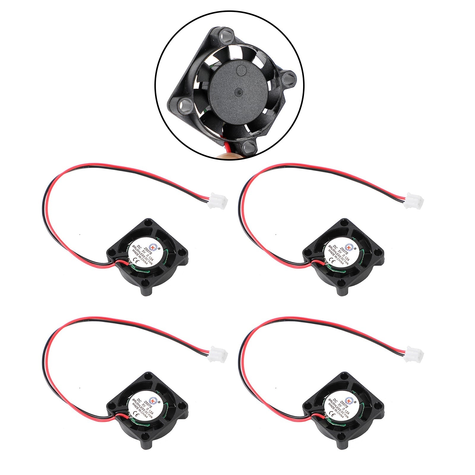 25x25x7mm 2-Pin 5V Brushless Automotive Cooling Fan Blower 2507S