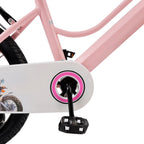 18 Inch Children's Bicycle with Training Wheels and Cargo Rack in Pink