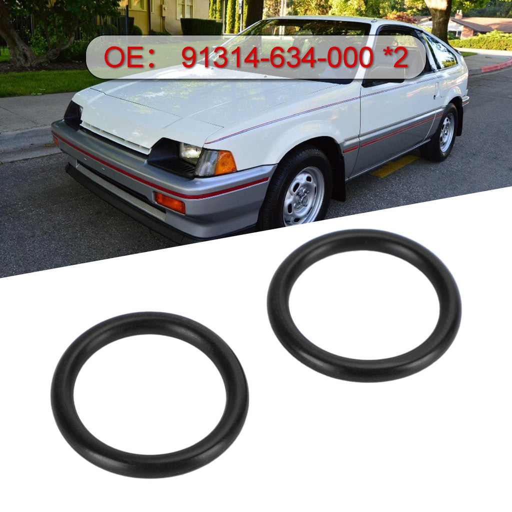 2-Pack Coolant Pipe O-ring Seal Kit 91314-634-000 Honda Civic CRX Accord Generic
