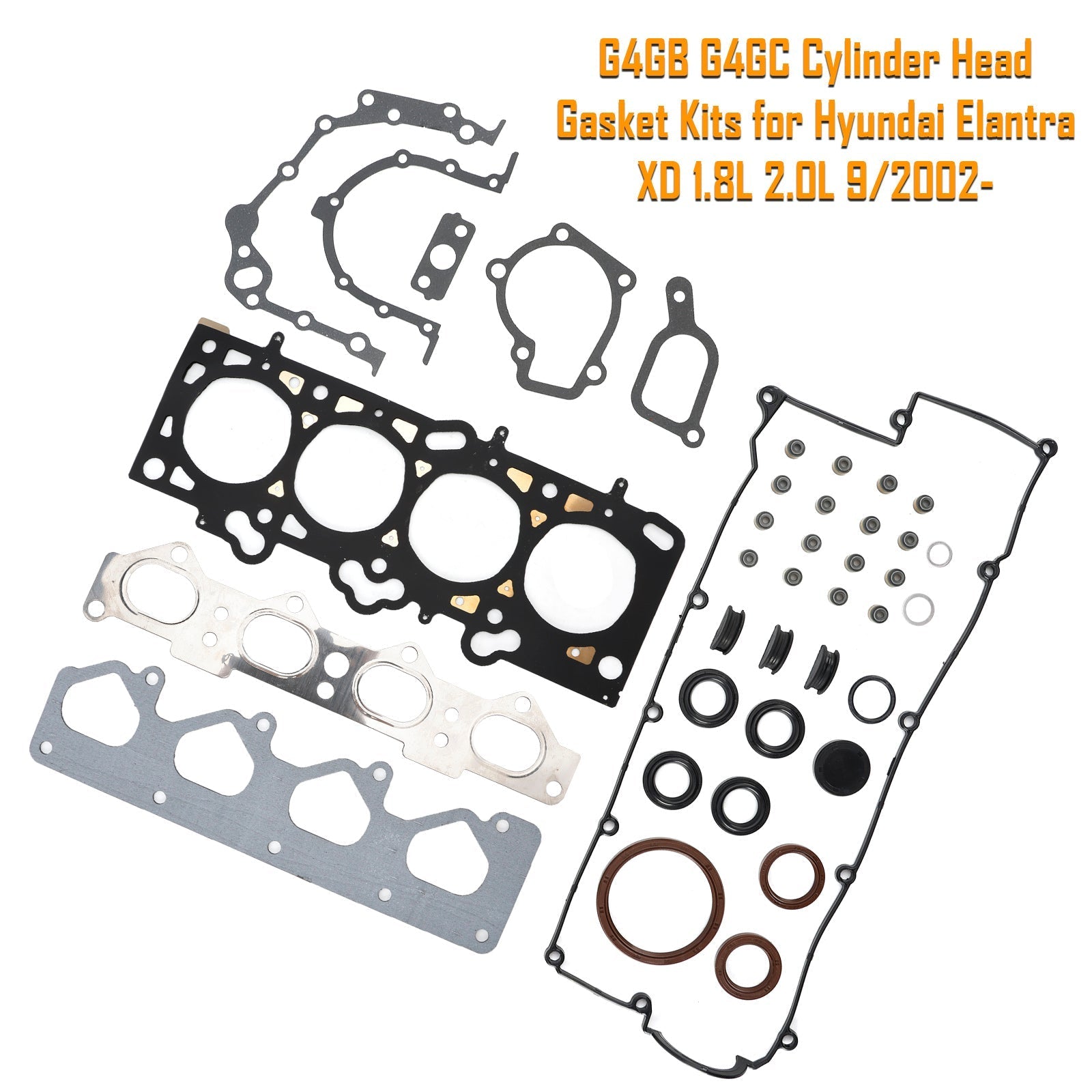1996-2002 Hyundai Coupe 4-Cylinder Engine Head Gasket Set - 1.8L 2.0L DOHC 16V SX FX SFX Models G4GM G4GF