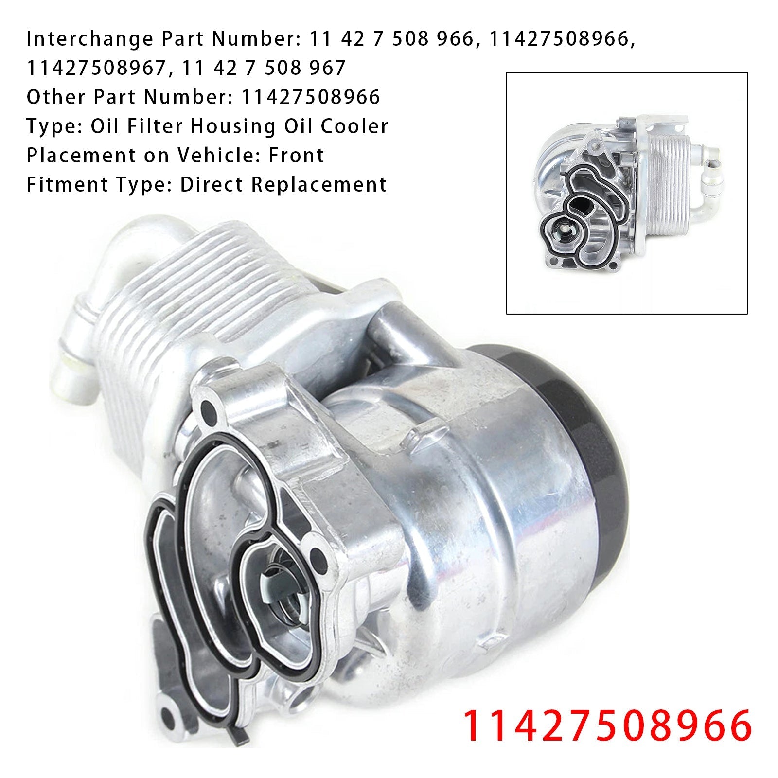 BMW 3 Series Engine Oil Filter Housing Assembly 1997-2013 11427508966