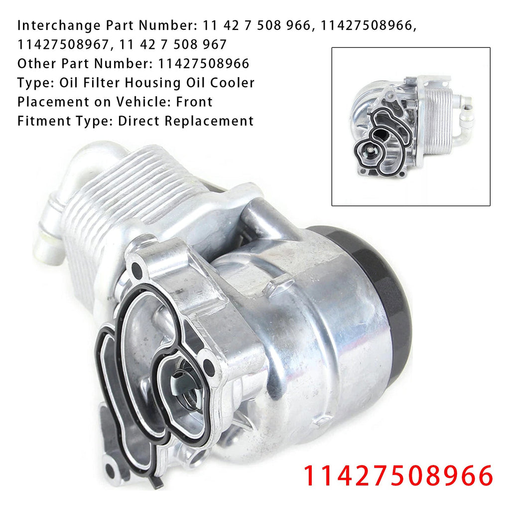BMW 3 Series 1997-2013 Oil Filter Housing Cooler Assembly 11427508966