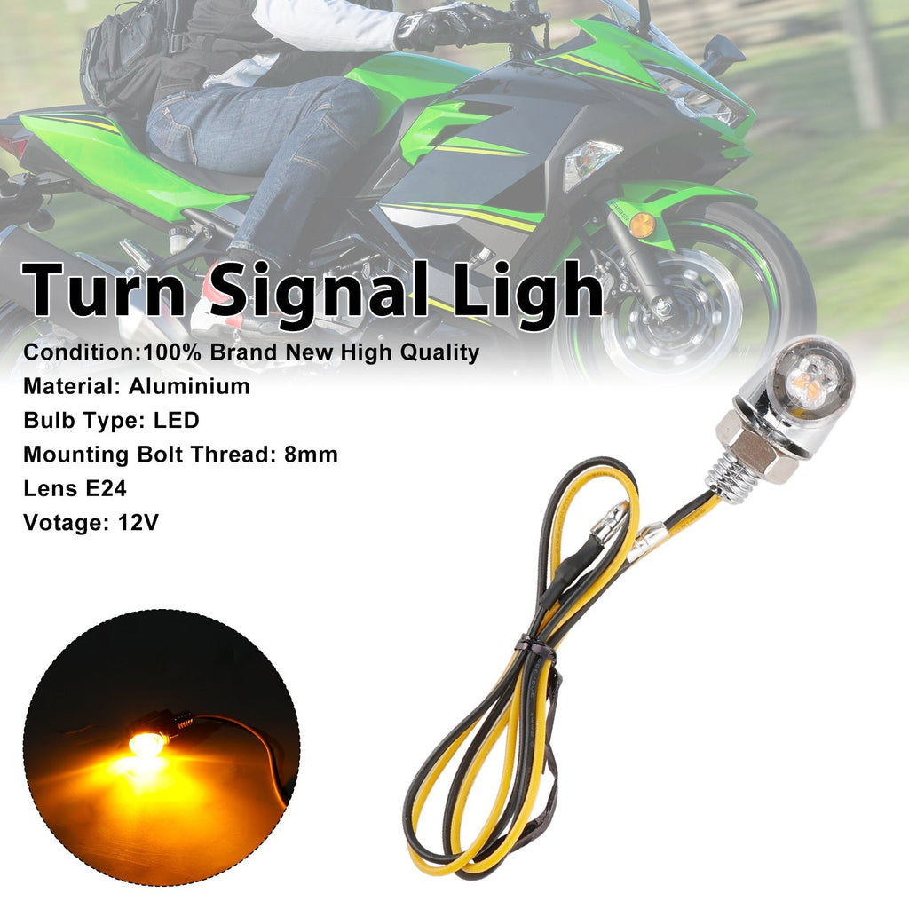 12V Universal Honda Motorcycle 8mm LED Turn Signal Light Indicator