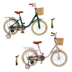 18 Inch Children's Bike with Basket Suitable for Ages 7-9 Boys and Girls