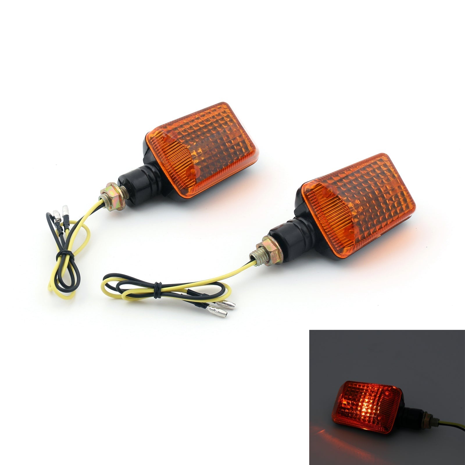 Motorcycle Universal Turn Signal Blinker Lights 2-Pack Short Stalk with Generic Lens