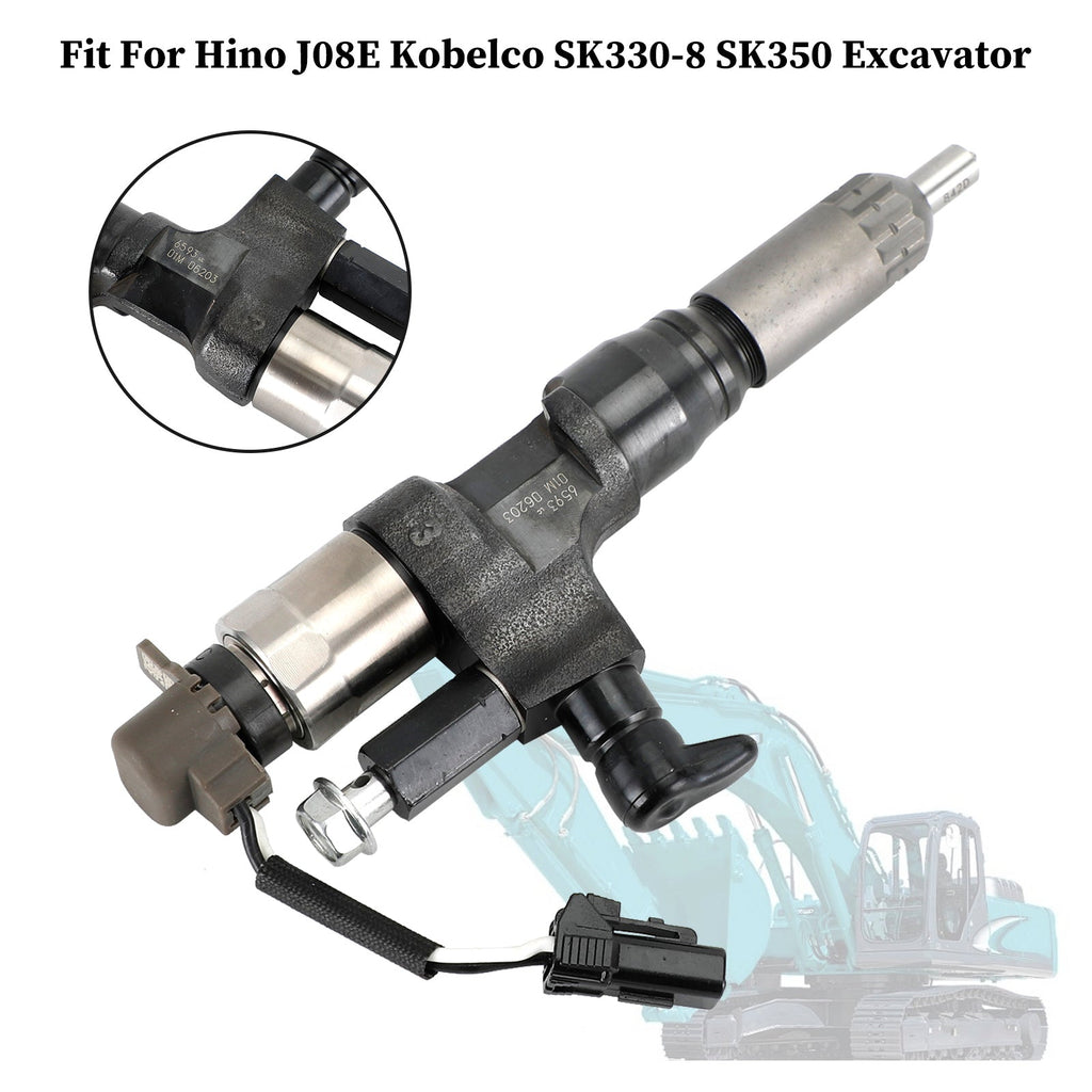 095000-6593 Diesel Fuel Injector for Hino J08E Kobelco 3.8 4.7 1984-2018 Single Unit