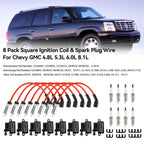 2001-2007 Mercruiser Complete 8 Pack Square Coil Ignition System with Integrated Spark Plug Wires