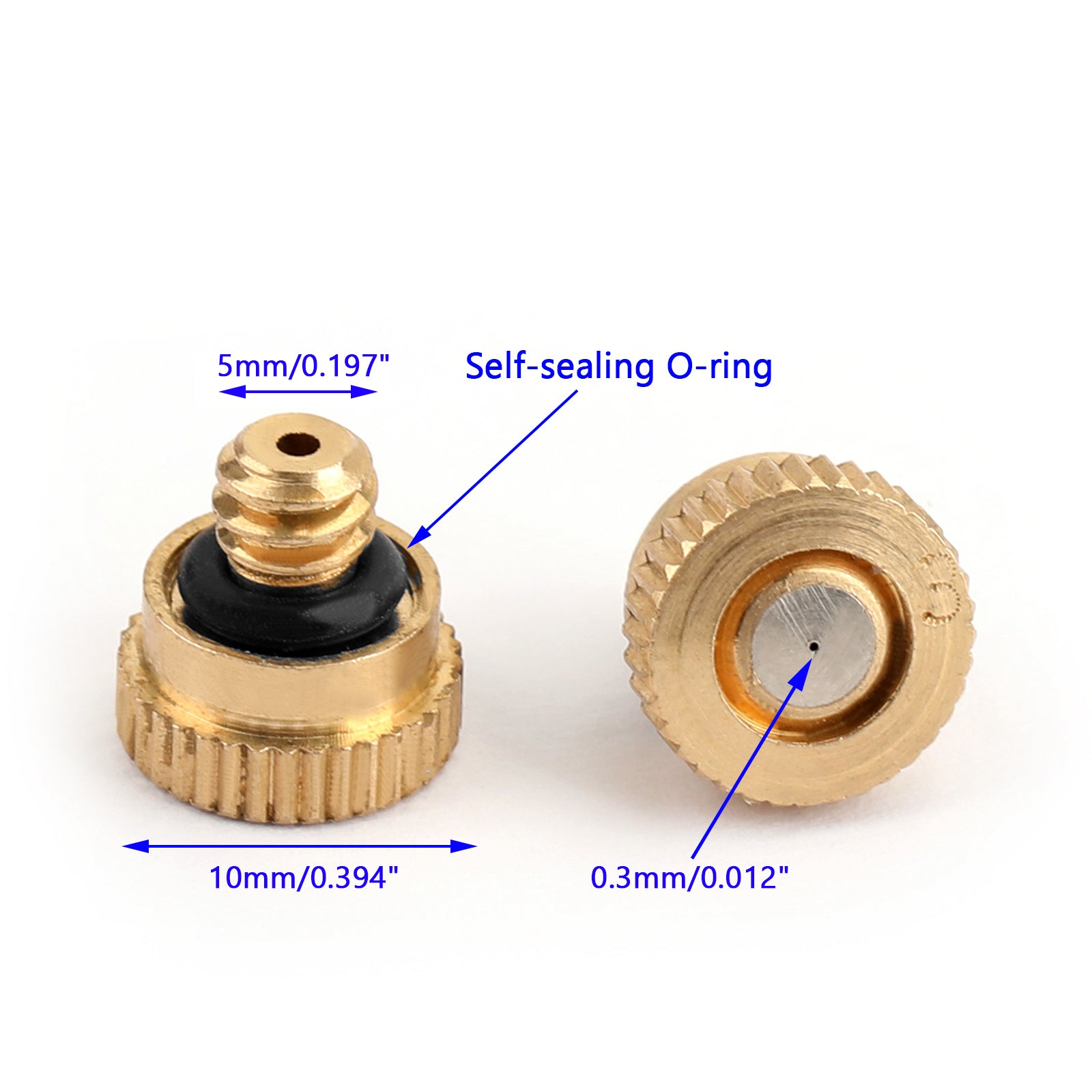 0.012" Brass Cooling System Mist Nozzles Water Sprayer 20/50 Pack