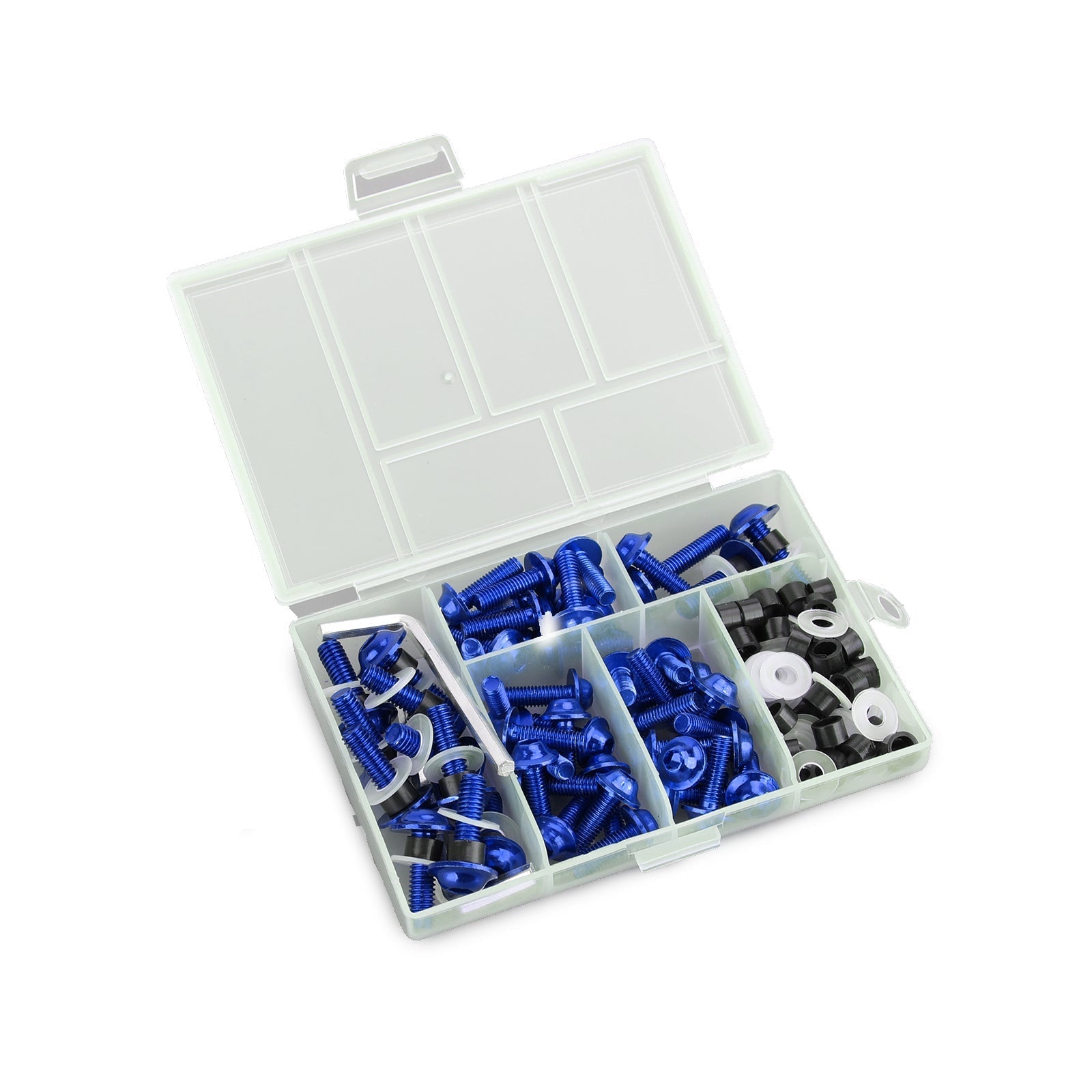 158 Piece Blue Motorcycle Windscreen Fairing Screw Clip Fastener Kit Universal