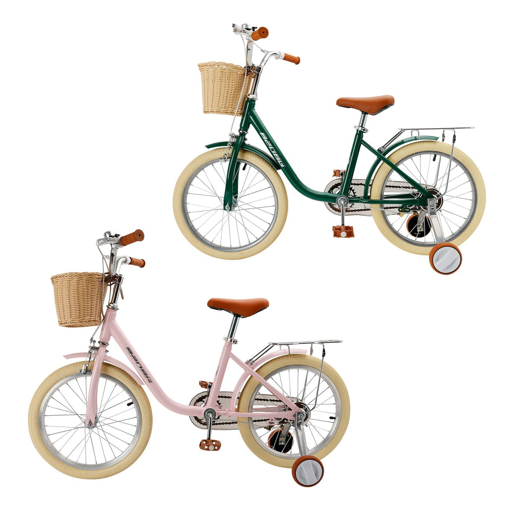 18 Inch Children's Bike for Boys and Girls Ages 7-9 with Front Basket