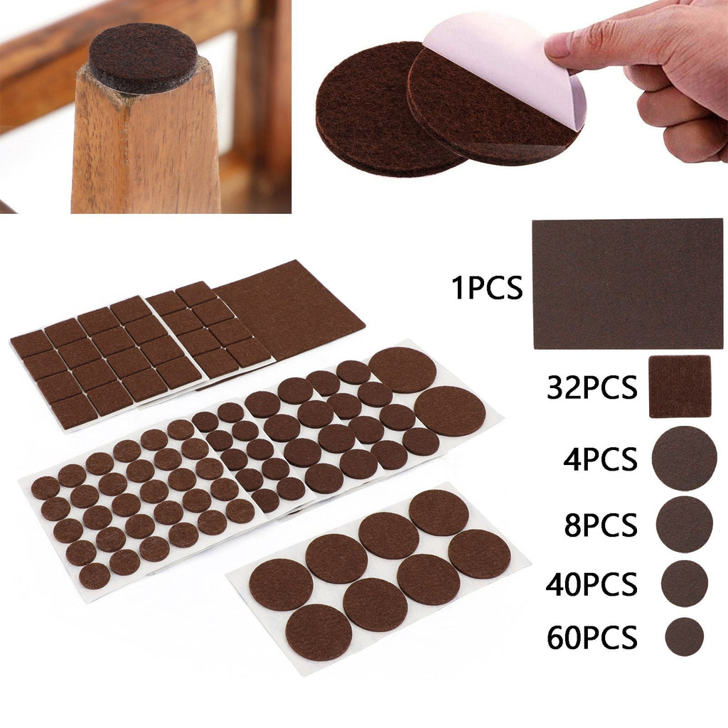 145Pcs Hardwood Floor Felt Pads Chair Leg Furniture Protectors Set