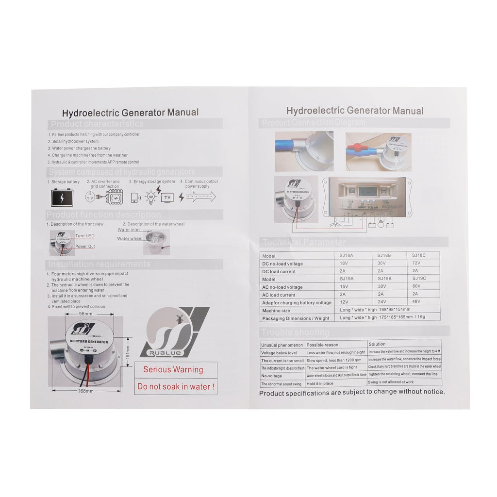 12V Hydroelectric Power Generator with 18V DC Brushless Motor 36W 50W High Efficiency