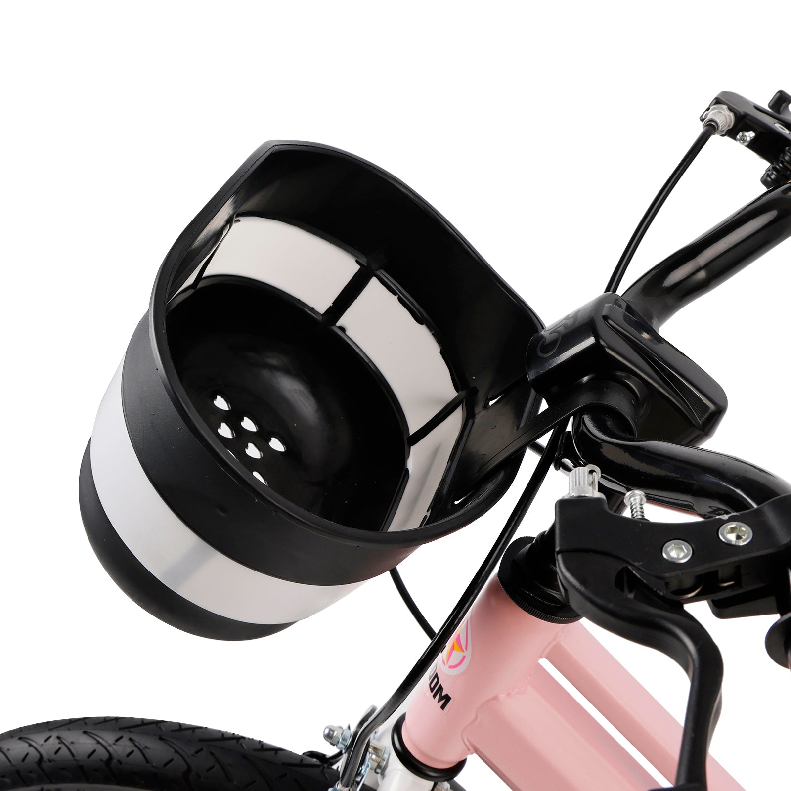 18 Inch Children's Bicycle with Training Wheels and Cargo Rack in Pink