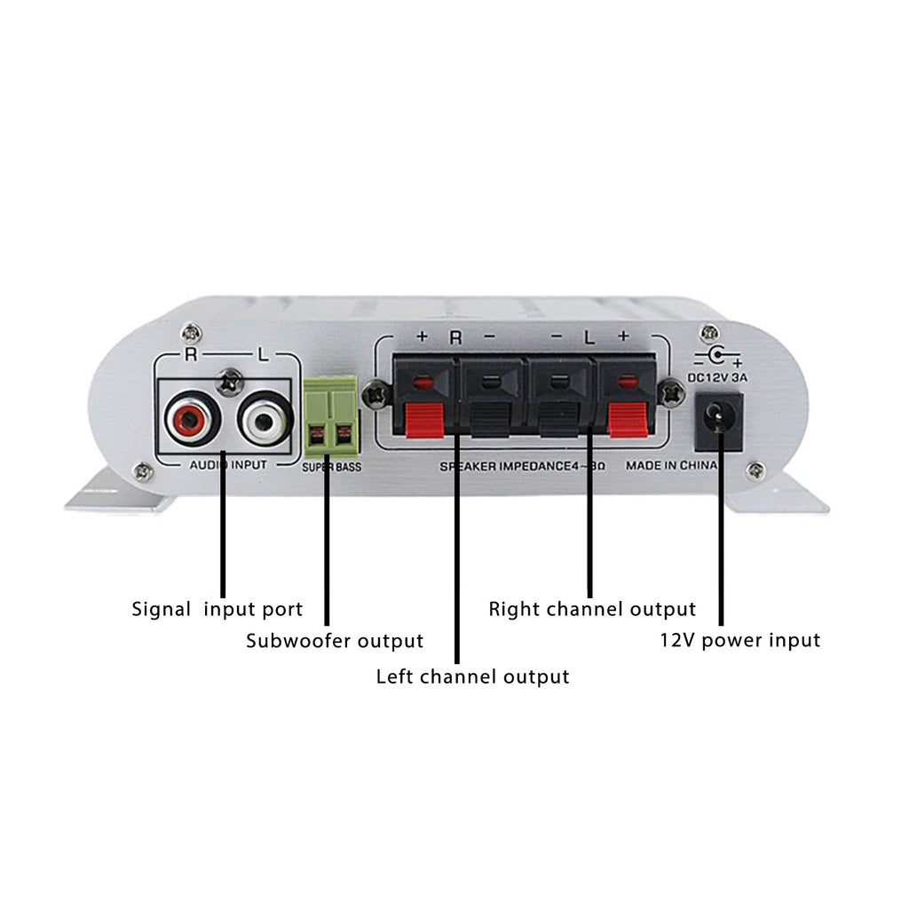 2.1 Channel 400W 12V Car Audio Amplifier Hi-Fi Stereo MP3 Radio Booster for CA