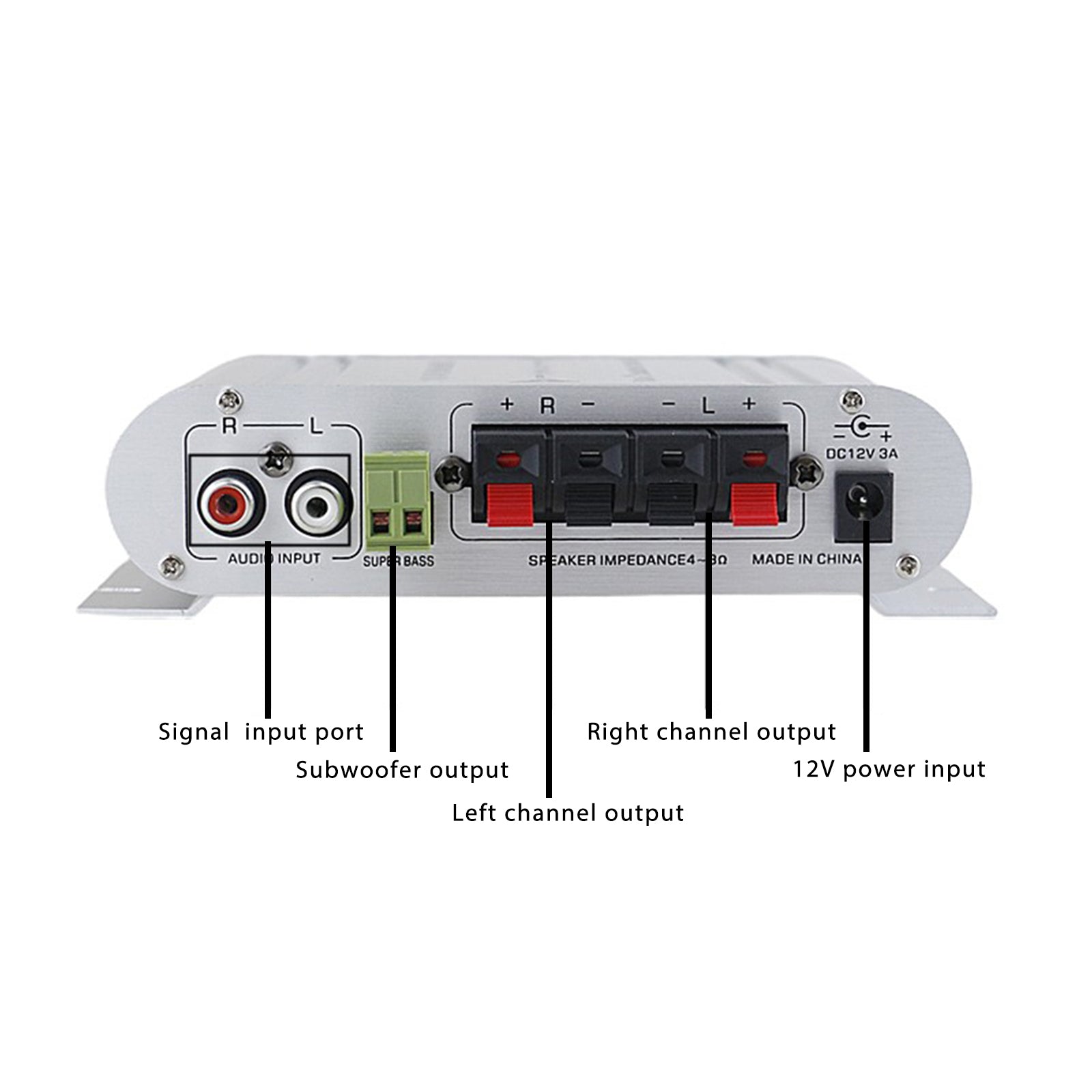 2.1 Channel 400W 12V Car Audio Amplifier Hi-Fi Stereo MP3 Radio Booster for CA