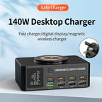 140W Quick Charge PD100W Laptop Intelligent Multi-Port USB Power Adapter UK