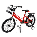 18 Inch Children's Bike Red with Stabilizer Wheels and Luggage Rack for Boys and Girls