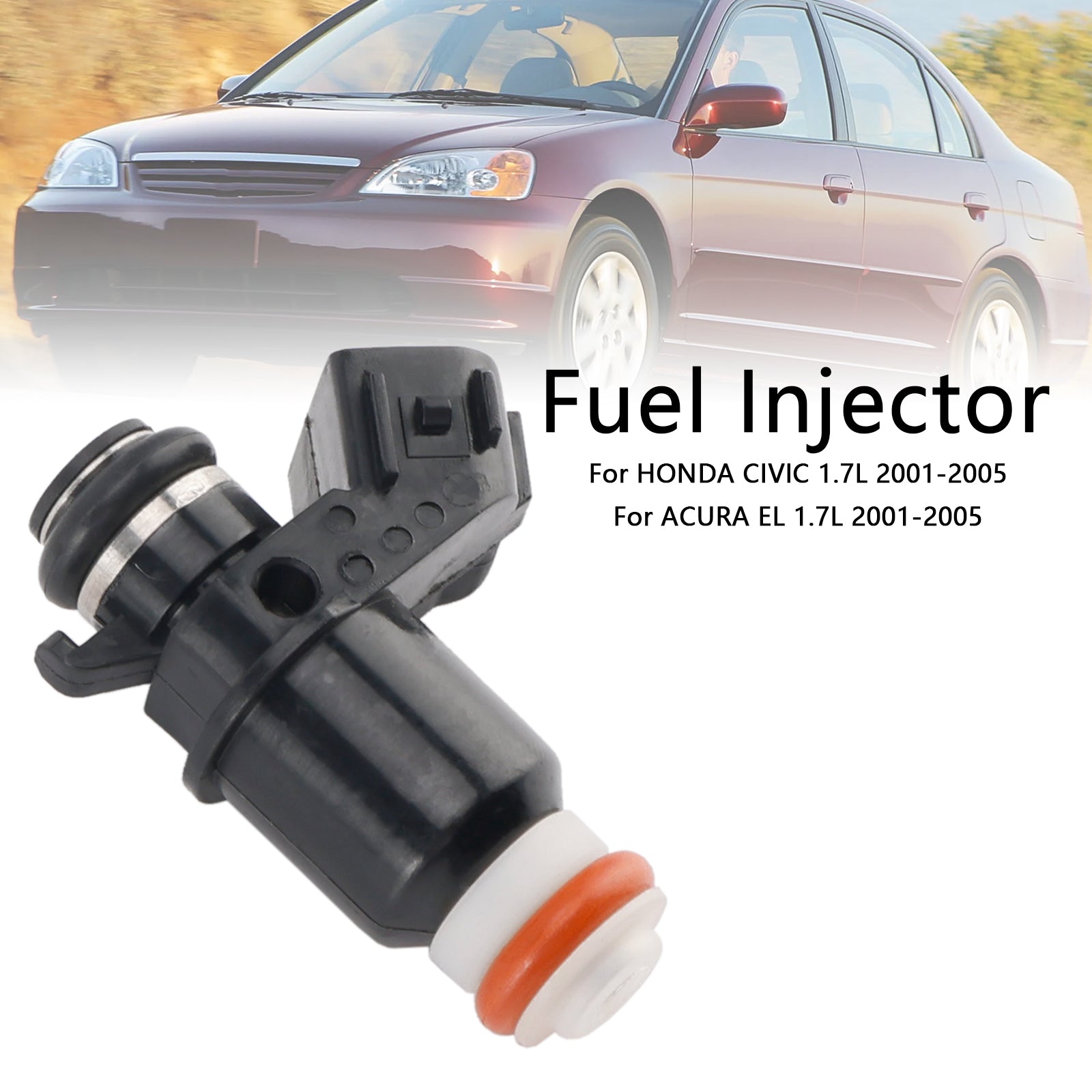Honda Civic 2001-2005 1.7L Single Fuel Injector 16450-PLD-003 Compatible with Acura EL