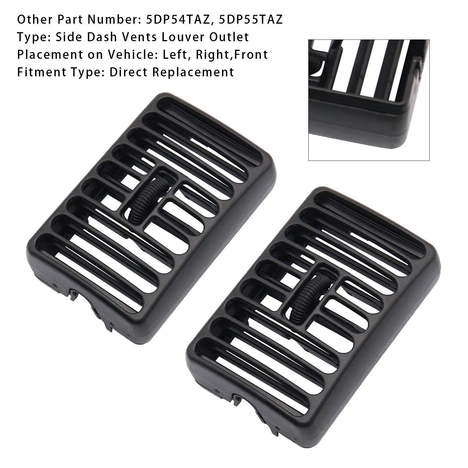 Jeep Wrangler TJ 1997-2006 Side Dash Air Vent Louver Pair Driver Passenger Outlet Assembly