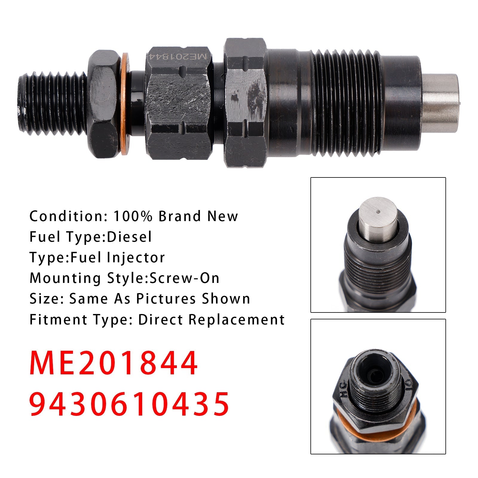 Mitsubishi 4M40 4M40T 2.8L Fuel Injector ME201844 Delica Pajero 1Pc