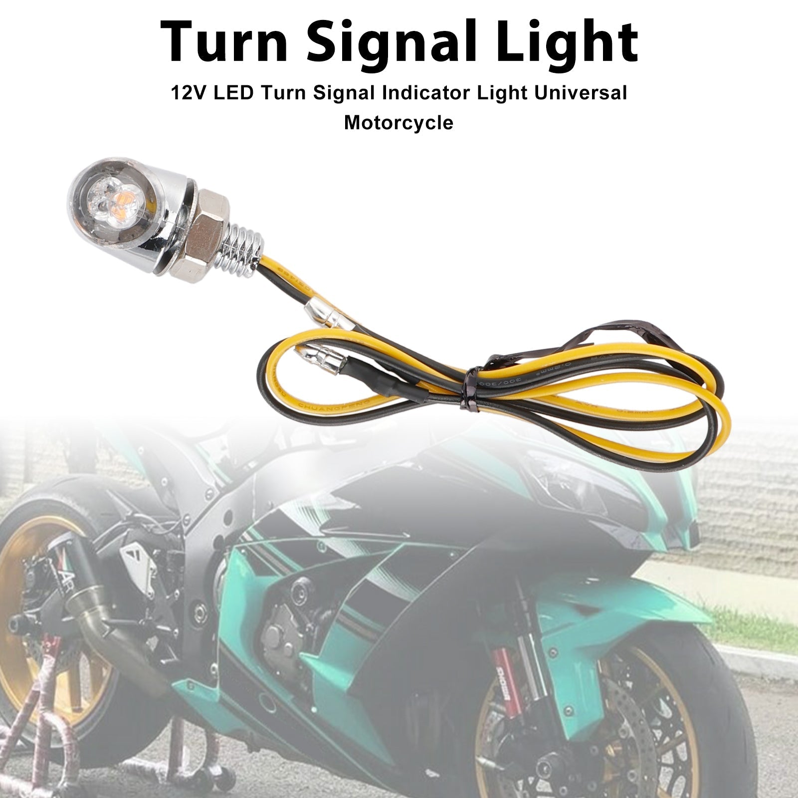 12V Universal Honda Motorcycle 8mm LED Turn Signal Light Indicator