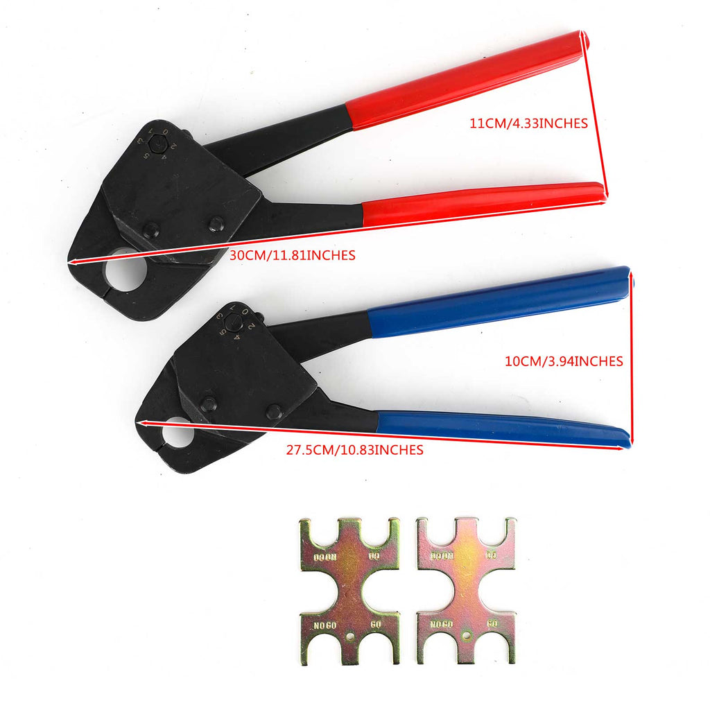 1/2" and 3/4" Pex Crimper Combo Set with Go No-Go Gauge and Angle Tool