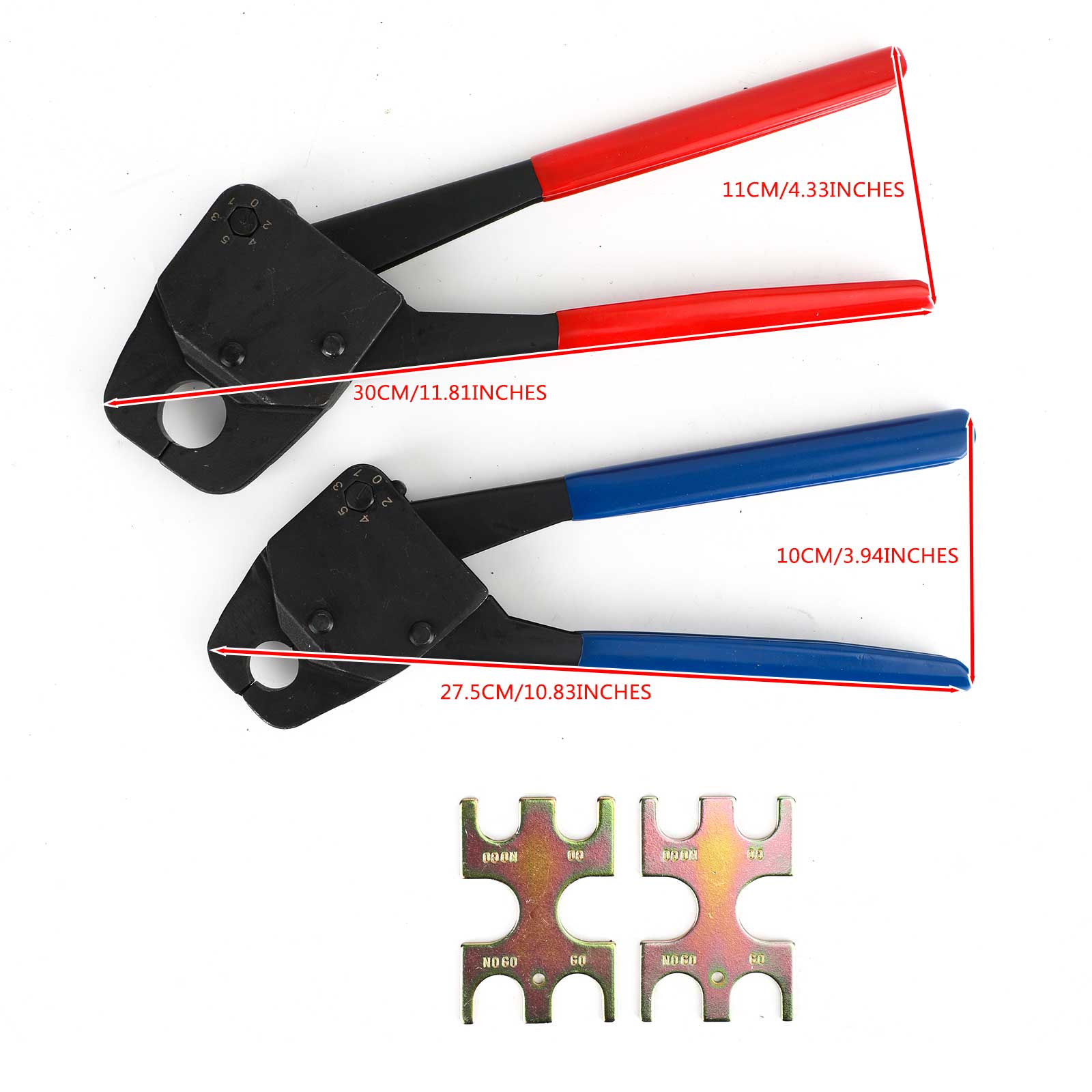 1/2" and 3/4" Pex Crimper Combo Set with Go No-Go Gauge and Angle Tool