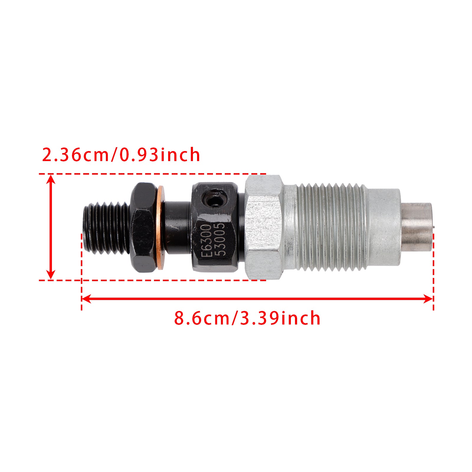 Single Fuel Injector Compatible with Kioti Daedong DK45 CK22 Tractors E6300-53004 E6300-53005