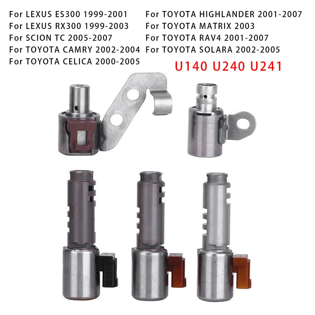 2002-2004 TOYOTA CAMRY 5PCS Transmission Solenoid Kit U140 U240 U241