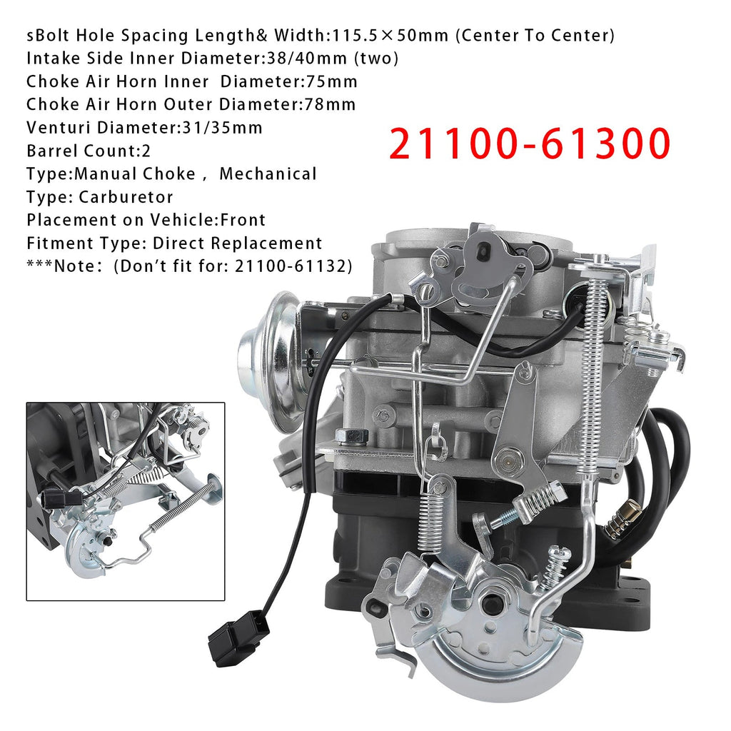 1984-1992 Toyota FJ62 FJ70 FJ73 Land Cruiser 3F Engine Carburetor 21100-61300